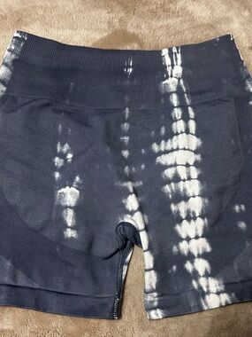 Darc Sport Navy and White Tie-Dye High-Waist Athletic Shorts
